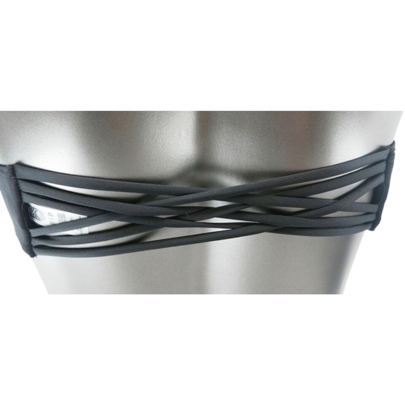 Victoria's Secret PINK Dark Tribal Aztec Lace Up Bralette Halter Swim Top XS - Picture 2 of 4